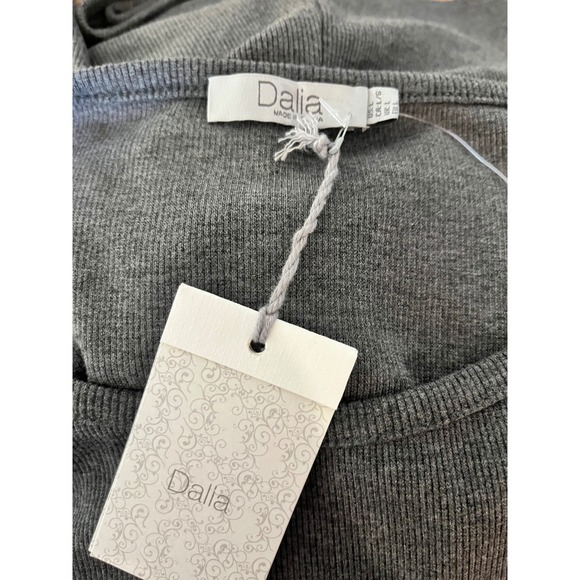 Dalia Gray Midi Dress Elbow‎ Sleeve Ruched Waist Career Casual - Picture 3 of 5